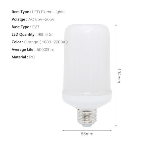 Ampoule Led À Effet Flamme محاكاة تأثير اللهب — image 4