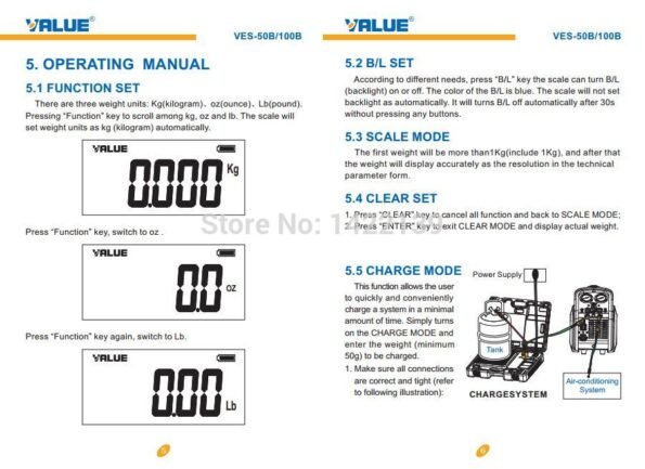 ميزان الغاز Balance 50 KG mesure de la pression du fréon VES-50B VALUE — image 9