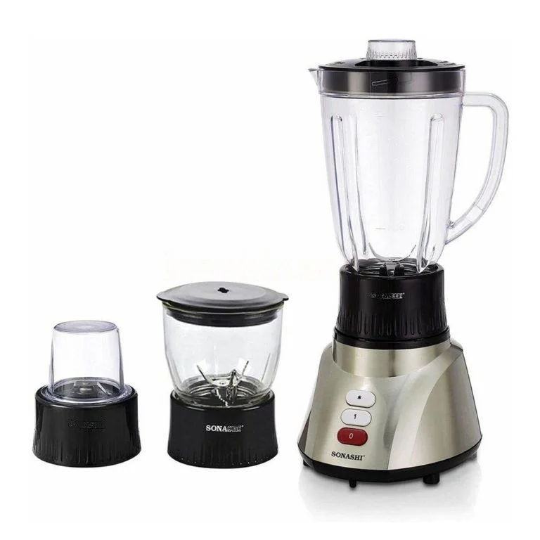 ⁦خلاط آلي 3في1 مع وعاء للقطع ووعاء للسحق Blender 3En1 Avec Bol Hachoir Et Bol Broyeur 1.6L 400W Sonashi SB-160⁩ - الصورة ⁦2⁩