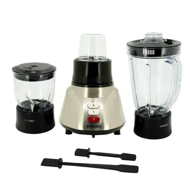 ⁦خلاط آلي 3في1 مع وعاء للقطع ووعاء للسحق Blender 3En1 Avec Bol Hachoir Et Bol Broyeur 1.6L 400W Sonashi SB-160⁩ - الصورة ⁦3⁩