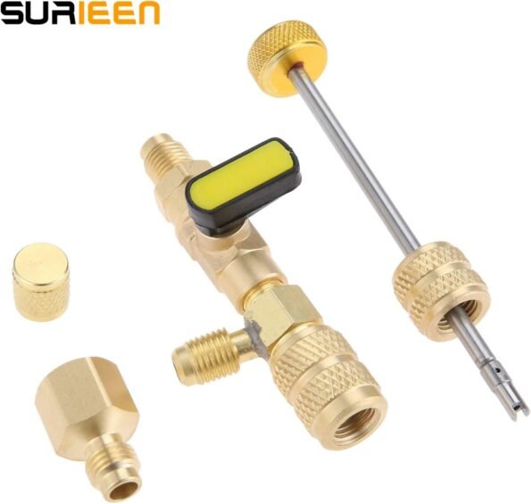 مزيل ومثبت الصمامات Dissolvant et installateur de valve avec double taille 1/4 & 5/16