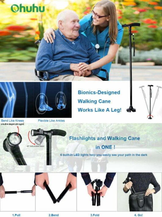 عكازة المشي الذكية Magic Cane Canne de marche pliante à LED — image 3