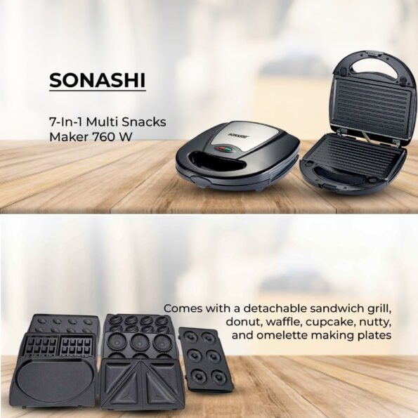 صانعة البانيني متعددة الاستخدامات Panineuse Multi Grill Sonashi SSM-862 - 7en1 760W — image 5