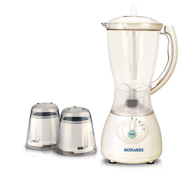 خلاط العصير السريع من سوناشي 3في1 مع مطحنتين للتوابل والحبوب مزود بأربع سرعات مختلفة SONASHI Blender 3en1 Avec 2 Moulin SB-133 — image 4